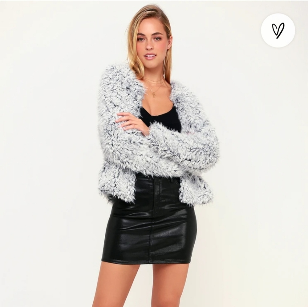 Lulu's Grant Grey Faux Fur Jacket